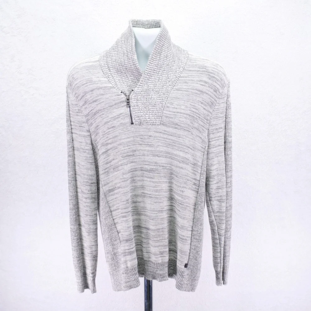 I.N.C. International Concepts -Large- Heather Gray Sweater Mock Neck Cotton Knit